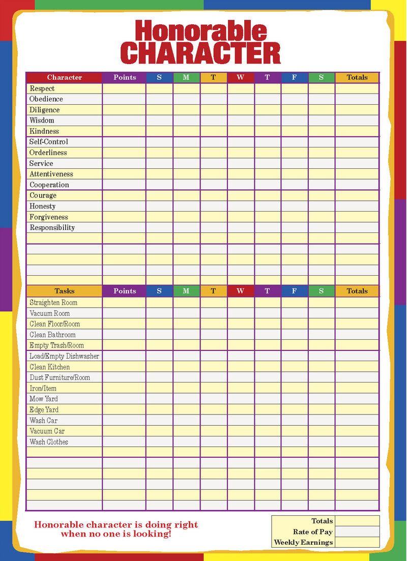 Replacement Home Recording Chart - ALL Varities PUBLIC / PRIVATE